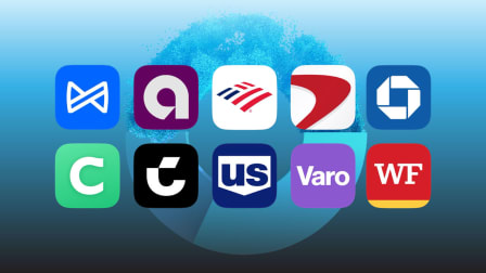 Mobile banking apps: Albert, Ally, Bank of America, Capital One, Chase, Chime, Current, U.S. Bank, Varro, and Wells Fargo