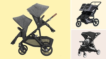 UPPAbaby Vista v3 with Rumbleseat V2+, 
Bob Gear Revolution Flex 3.0 Duallie and 
Chicco BravoFor2 strollers