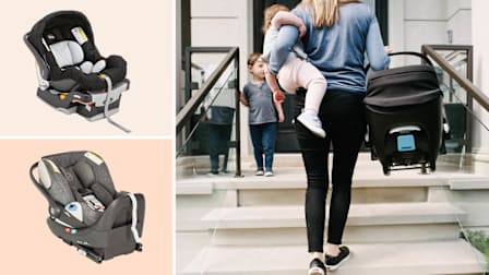 Chicco Keyfit, Clek Liing and Cybex Cloud T infant car seats.