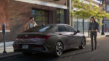 2025 Hyundai Elantra Hybrid parked on a city street