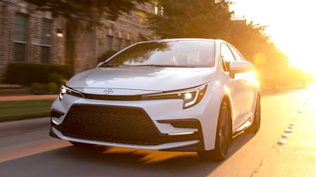 2026 Toyota Corolla XSE driving in a city