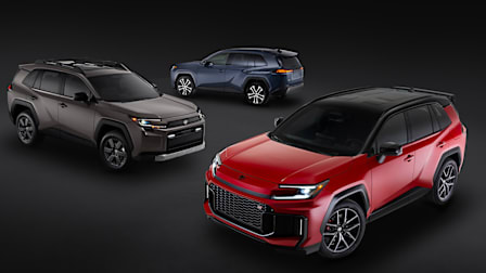 2026 Toyota RAV4 Woodland, Limited, and GR Sport in studio