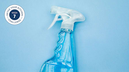 Cleaning solution in a spray bottle