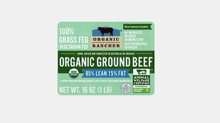 Organic Rancher Organic Ground Beef Label