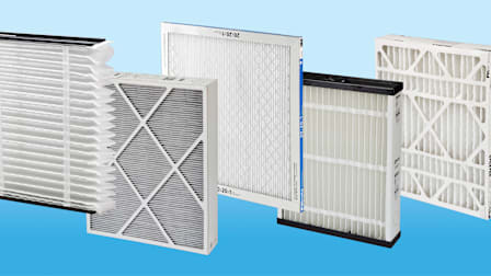 Aprilaire Healthy Home 213 MERV 13 Air Filter, Lennox Healthy Climate CarbonClean 16 Air Filter, Filtrete MPR 1900 Filter, Carrier EZ Flex Filter Cabinet, and Filtrete MPR 1550 Filter