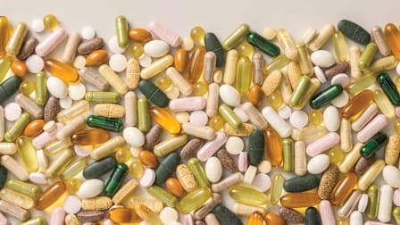 Assortment of different supplement pills