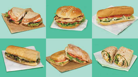 sandwiches from Panera Bread, Jersey Mike's and Chick-fil-A