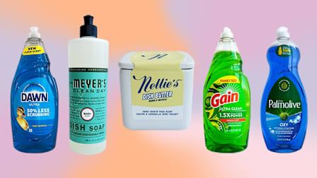 Dawn Ultra, Mrs. Meyer's, Nellie's, Gain, Palmolive dish soaps