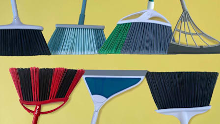 OXO, Up&Up, Libman, Broombi, O-Cedar, Helio and Amazon Basics brooms