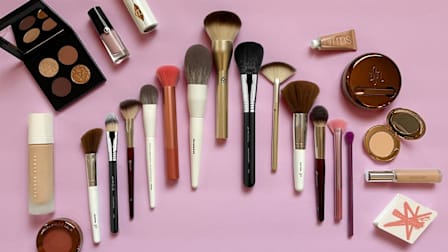 Makeup brushes from Morphe, BK Beauty, Sonia Kashuk, Real Techniques, E.L.F., Sigma with makeup