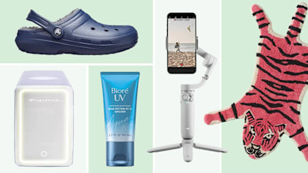 Crocs, Frigidaire skincare fridge, Biore sunscreen, DJI gimbal, Urban Outfitters tiger bathmat