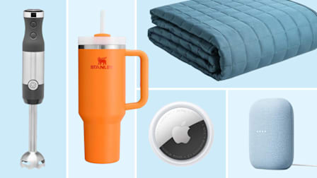Ninja immersion blender, Stanley cup, YNM weighted blanket, Airtag
