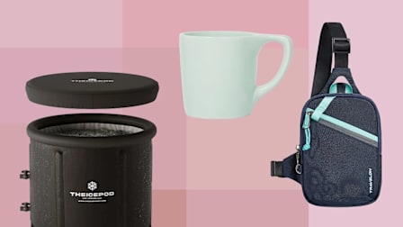 Ice Pod portable ice bath, Travelon theft-proof bag, NotNeutral Lino Lino mug