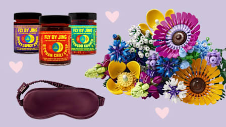 Fly by Jing sauces, Slip sleep mask, Lego bouquet