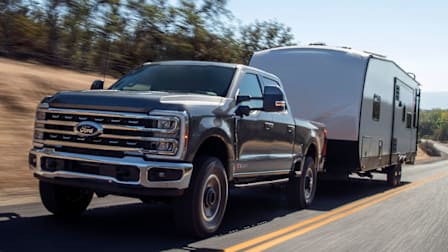 2023 Ford F-250 towing a travel trailer
