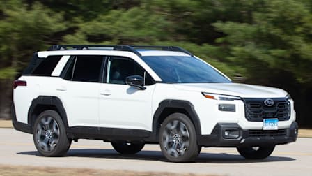 2026 Subaru Outback driving at Consumer Reports' Auto Test Center