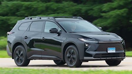 2026 Toyota bZ Woodland driving at CR's Auto Test Center