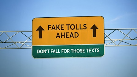 Toll sign for "fake tolls"