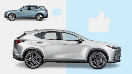 popular cars/avoid format
2026 Mercedes-Benz GLC - bad (left side)
2026 LExus NX Hybrid - good (right side)