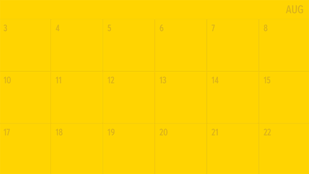 August calendar with products