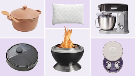 Our Place dutch oven, Ozlo sleepbuds, Coop pillow, Cleanburn fire pit, Pioneer Woman mixer, Samsung mop