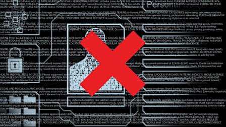 Data brokers info with red X