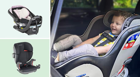 Graco SnugRide SnugFit DLX, Chicco NextFit Zip and UPPAbaby Alta V2 car seats.