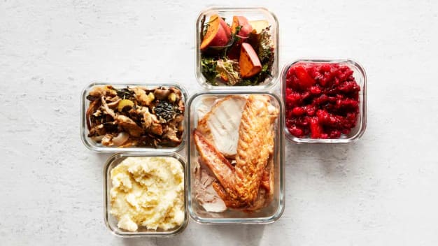 leftovers in glass containers