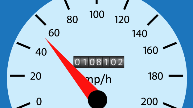 An illustration of a car mileage indicator reading over 100,000 miles.