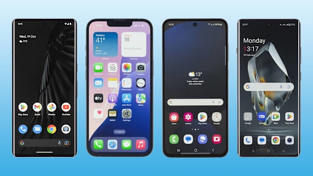 Google Pixel 7 Pro, iPhone 16e, Samsung Galaxy S24 FE, OnePlus 12R smart phones