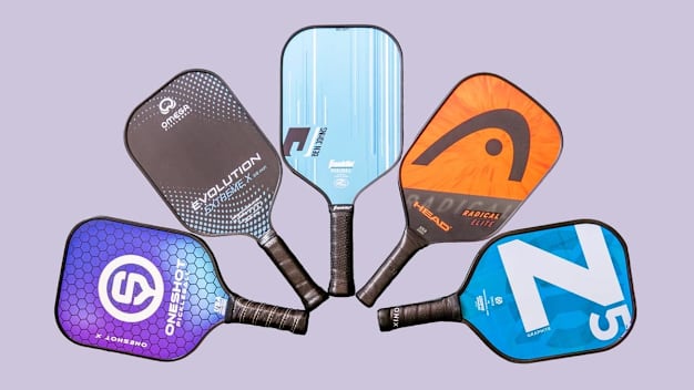 five pickleball paddles