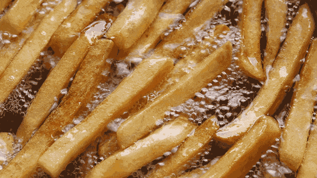 Fries cooking in oil