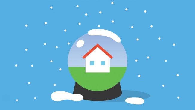 House inside snow globe