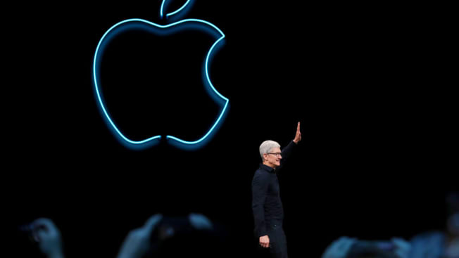 SAN JOSE, CALIFORNIA - JUNE 03: Apple CEO Tim Cook delivers the keynote address during the 2019 Apple Worldwide Developer Conference (WWDC) at the San Jose Convention Center on June 03, 2019 in San Jose, California. The WWDC runs through June 7. (Photo by Justin Sullivan/Getty Images)