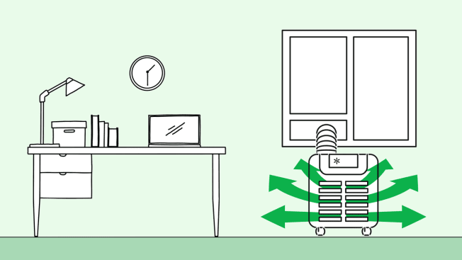 office illustration with portable ac
