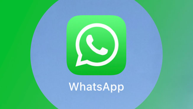WhatsApp logo on blue and green background