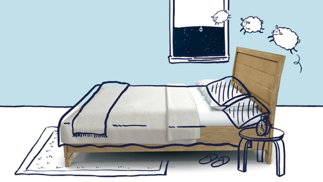 An illustration of a bed