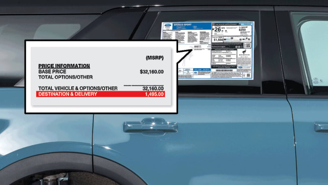 Ford Bronco Sport price sticker