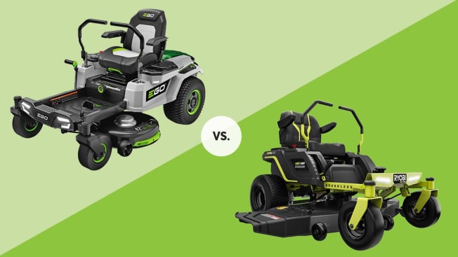 Ego and Ryobi lawn mowers