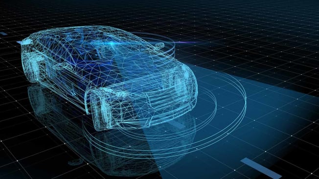 Computer designed illustration of a self driving vehicle