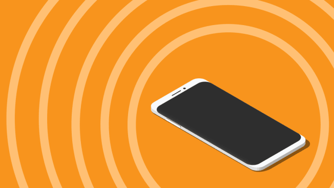 Illustration of a cell phone with multiple rings around it.