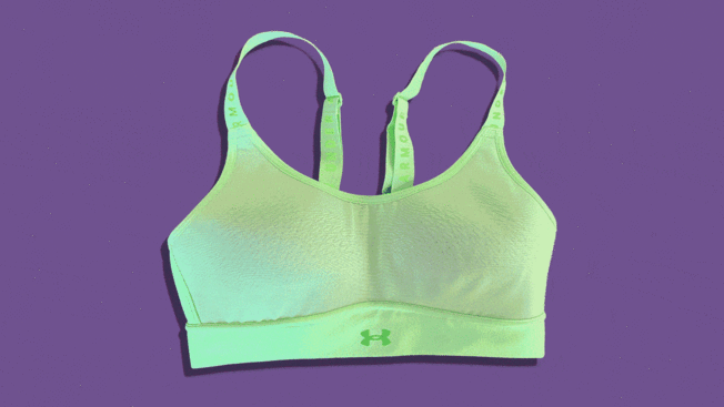 A GIF of three different sports bras
