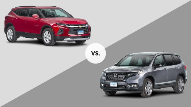 A Chevrolet Blazer and a Honda Passport