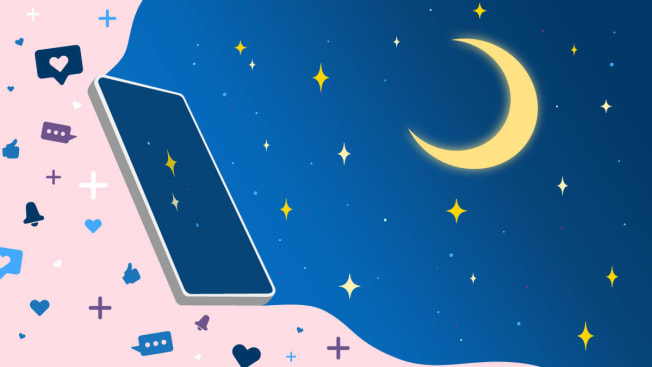 Illustration of a night sky and cell phone