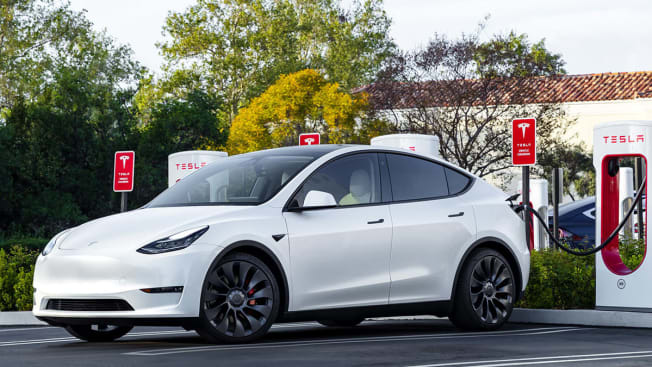 Tesla Model Y at Supercharger