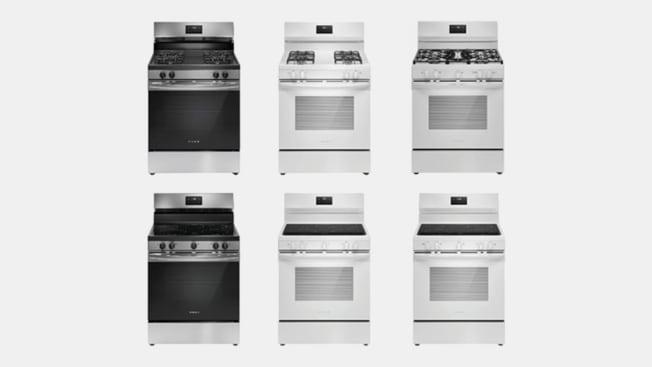 Numerous recalled Frigidaire ranges.
