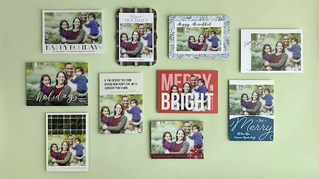 Holiday cards printed by services