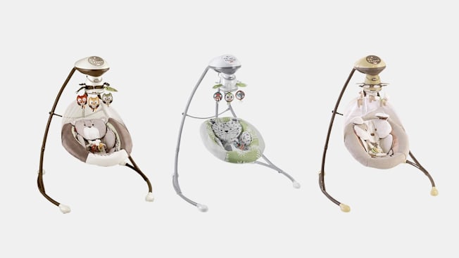 Recalled My Little Snugabear Cradle 'n Swing (CHM56), Snow Leopard Swing (HBM23), and My Little Snugapuppy™ Cradle 'n Swing (X7345)
