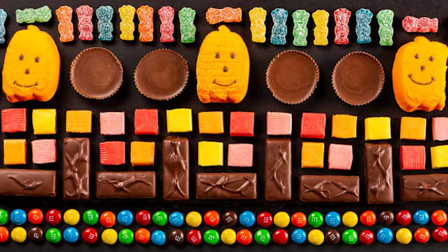 various Halloween candies