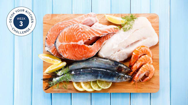 seafood on a cutting board